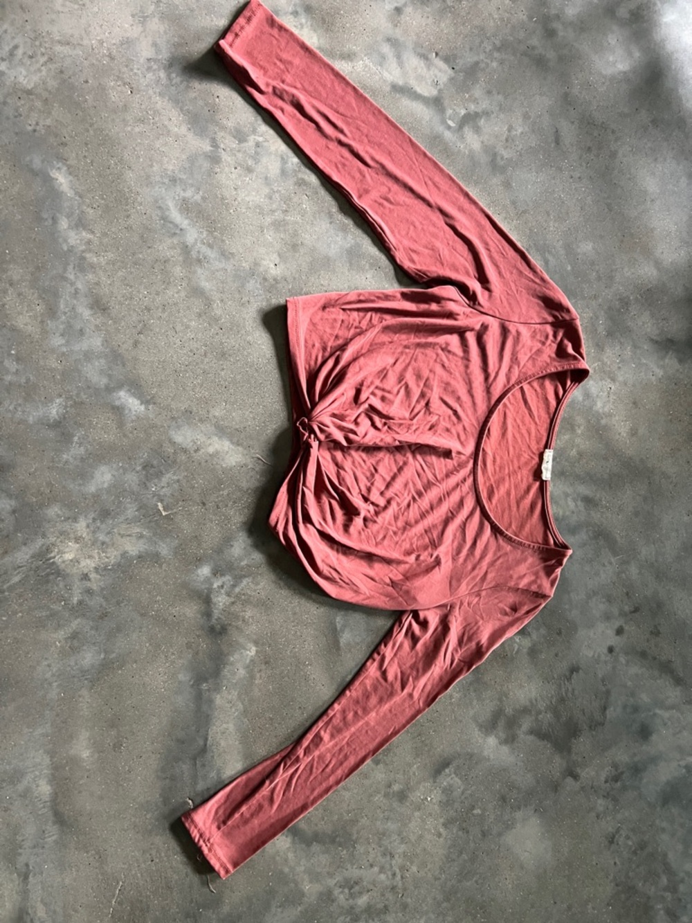 Women’s Rust Pink Long Sleeve Knot-Front Top